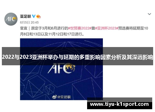 2022与2023亚洲杯举办与延期的多重影响因素分析及其深远影响